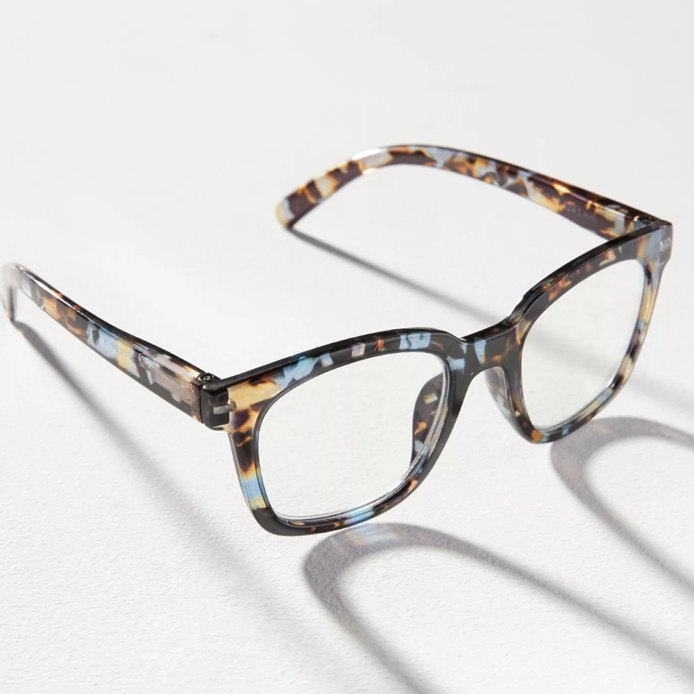 NEW Anthropologie Peepers to the Max Quartz Blue Light Filtering Glasses +0.00